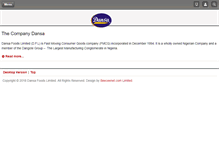 Tablet Screenshot of dansa-foods.com